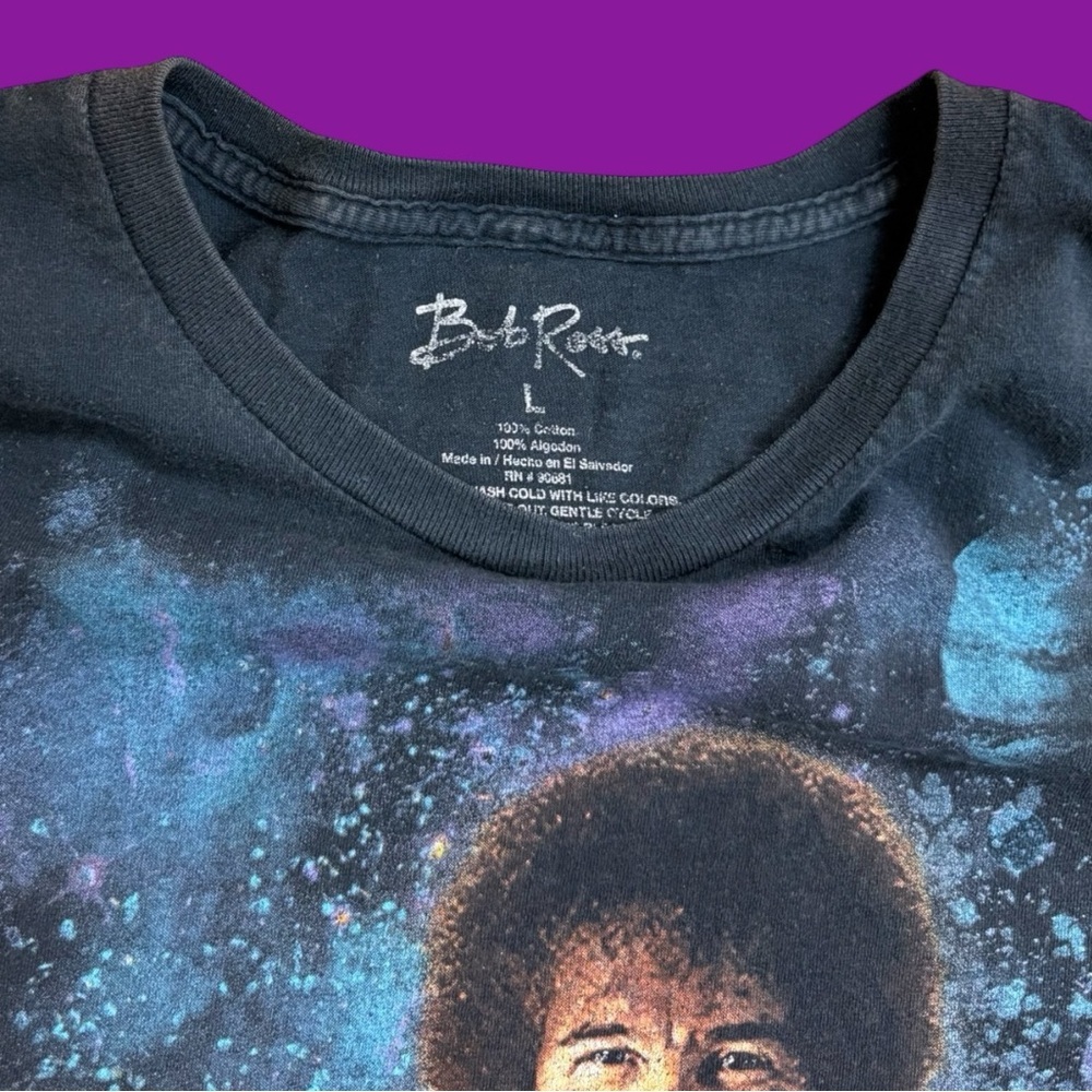 Bob Ross Galaxy Painting Graphic Tee - Picture 4 of 5